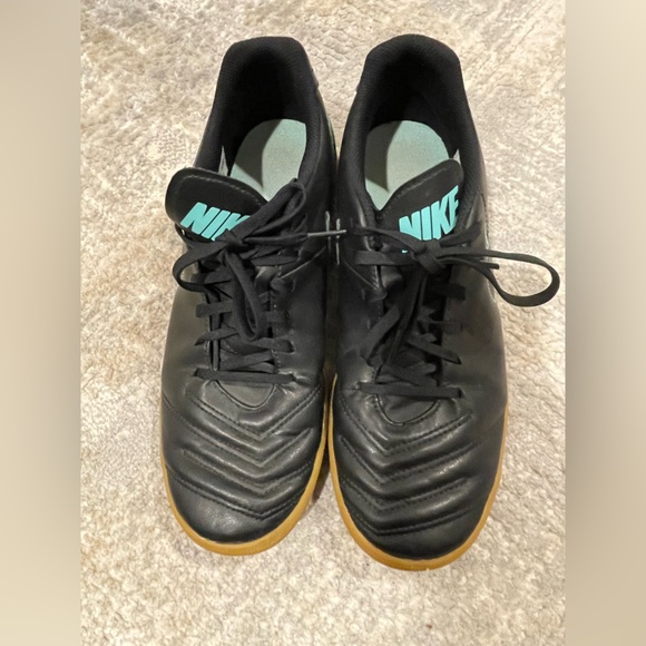 Nike Tiempo X Río III  Black & Turquoise Indoor Soccer Shoes Size 8.5 Futbol - Picture 4 of 10